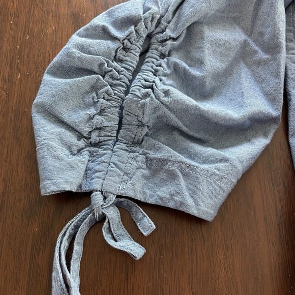 Lafayette 148 Chambray Light Blue Blouse Women's Medium Career Wear 100% Cotton - Picture 6 of 10